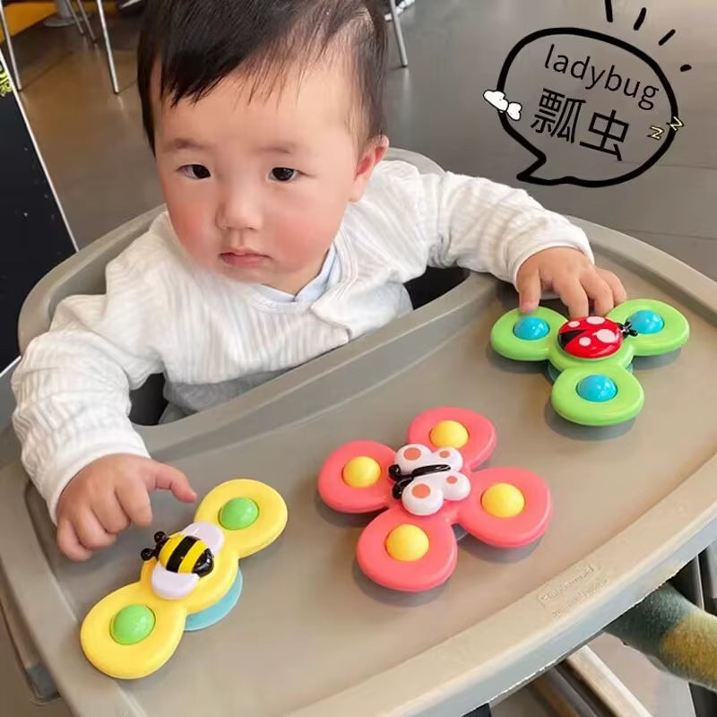 Colorful Insect Fidget Spinner – Educational Rattle & Bath Toy for Kids