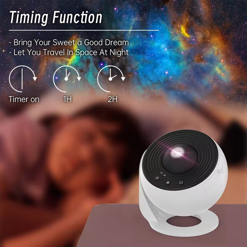 360° Galaxy Projector Lamp – Starry Sky Night Light with 12 HD Scenes for Kids & Home Decor
