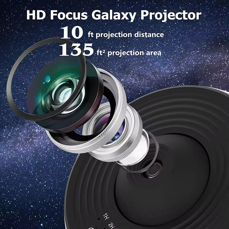 360° Galaxy Projector Lamp – Starry Sky Night Light with 12 HD Scenes for Kids & Home Decor