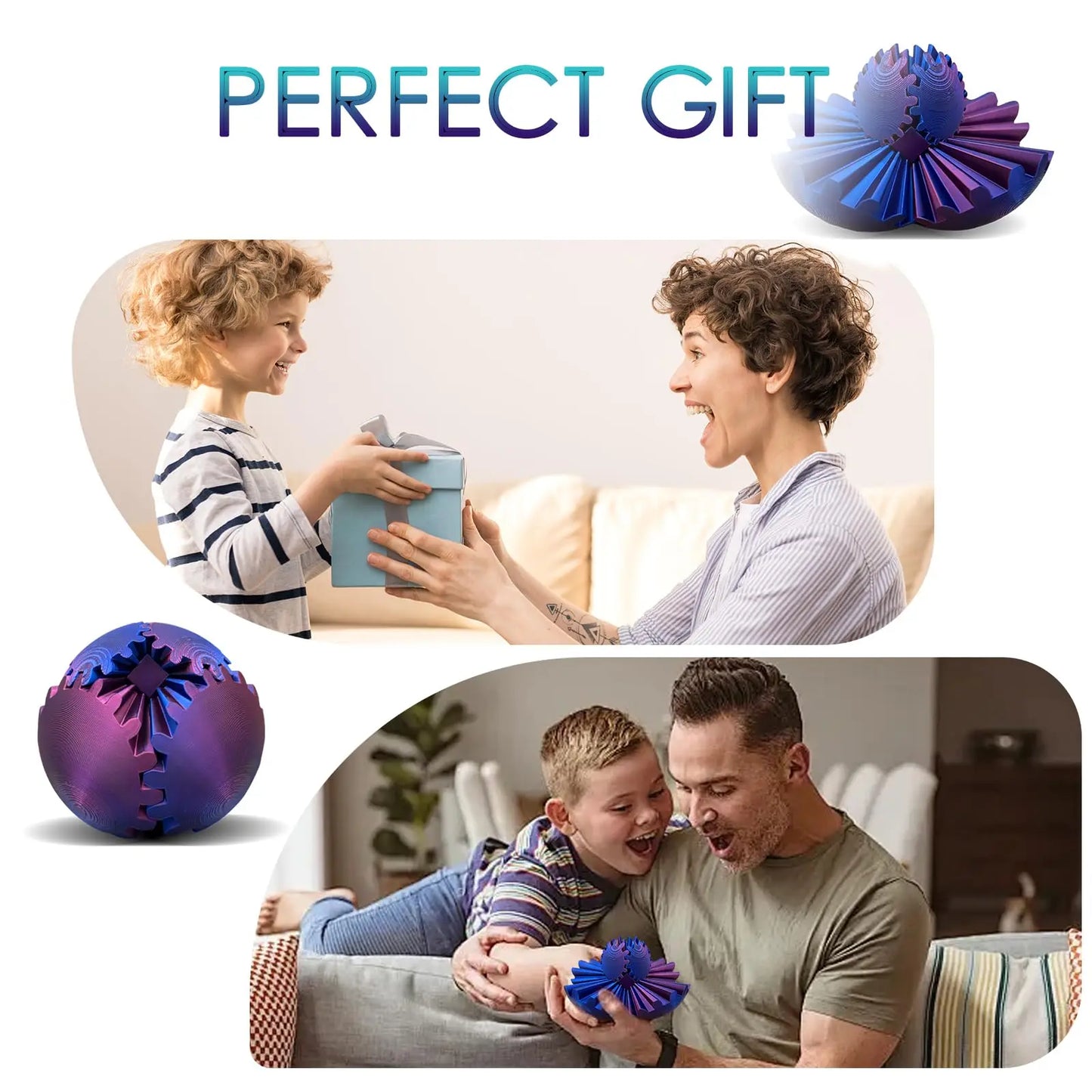 3D Printed Gear Ball – Stress-Relief Fidget Toy with Movable Gears