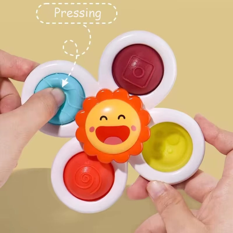 Colorful Insect Fidget Spinner – Educational Rattle & Bath Toy for Kids
