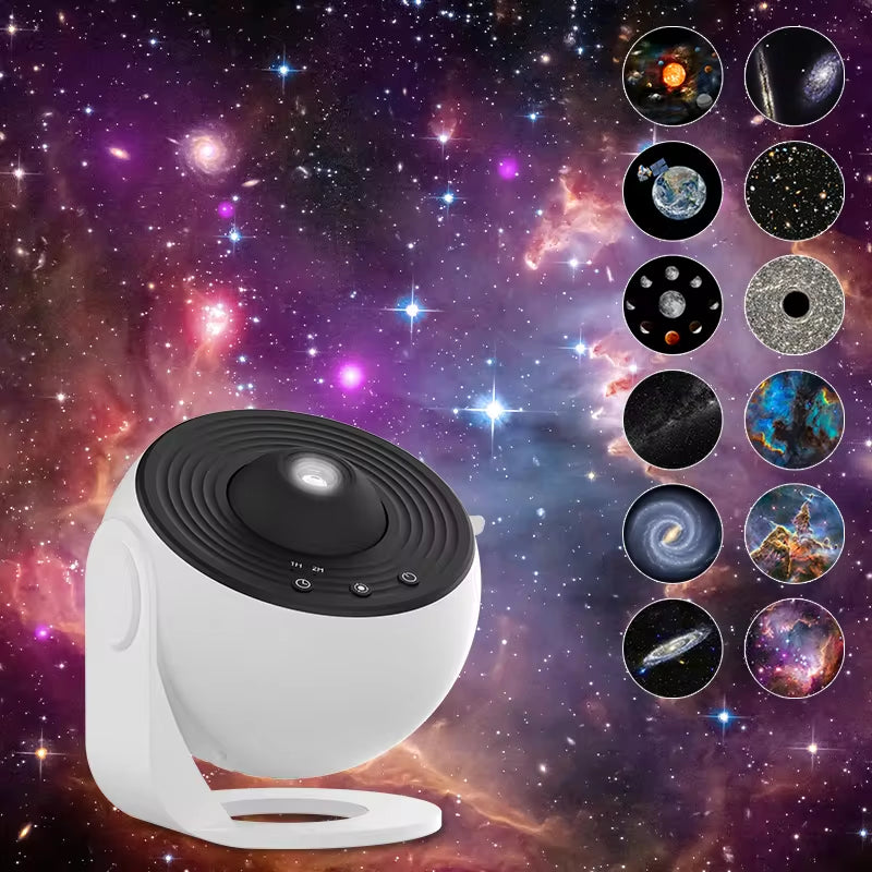 360° Galaxy Projector Lamp – Starry Sky Night Light with 12 HD Scenes for Kids & Home Decor