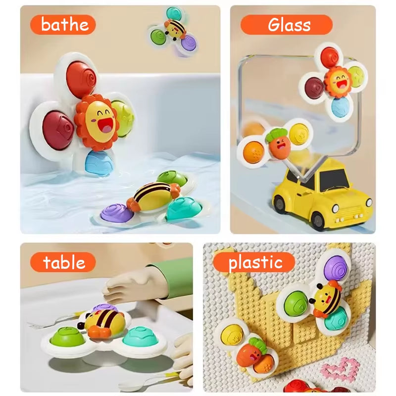 Colorful Insect Fidget Spinner – Educational Rattle & Bath Toy for Kids