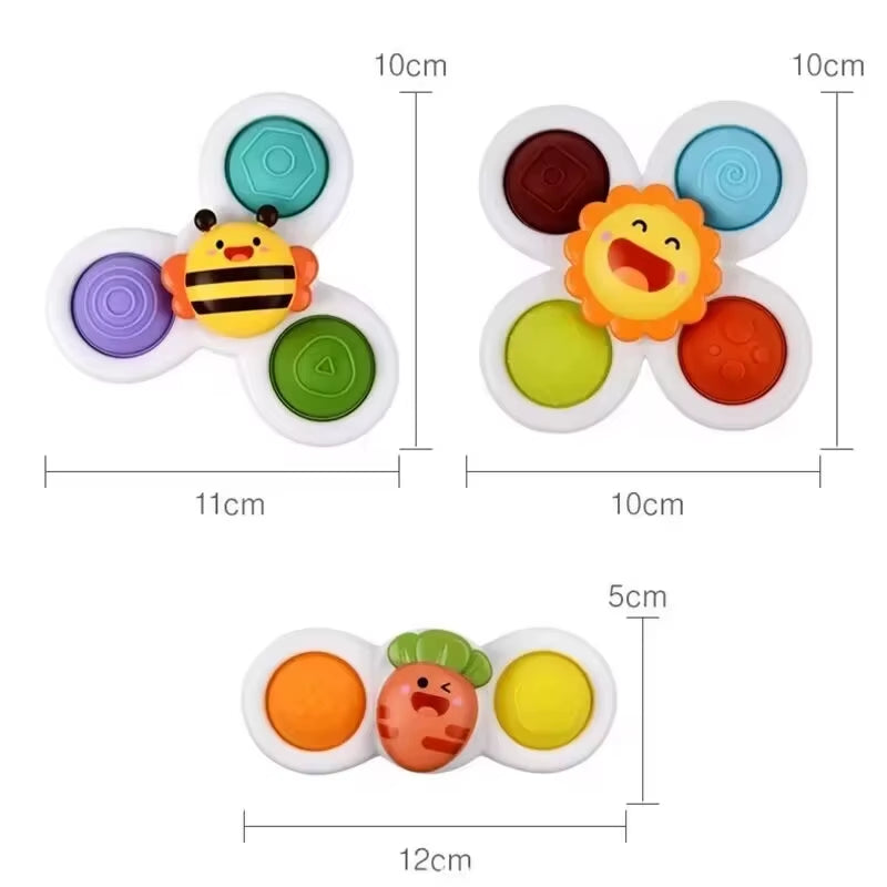 Colorful Insect Fidget Spinner – Educational Rattle & Bath Toy for Kids