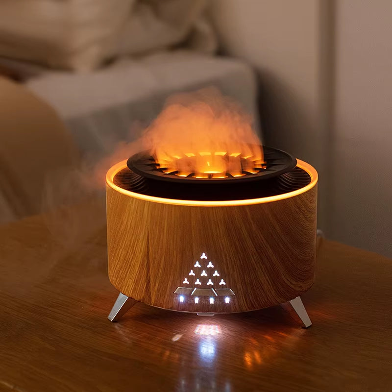 Volcano Flame Air Humidifier - Sleep Aid White Noise Bluetooth Speaker Essential Oil Diffuser Bedroom Humidifier with Remote