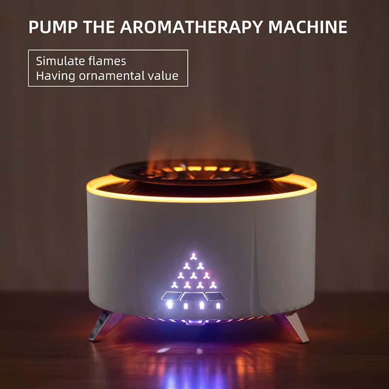 Volcano Flame Air Humidifier - Sleep Aid White Noise Bluetooth Speaker Essential Oil Diffuser Bedroom Humidifier with Remote