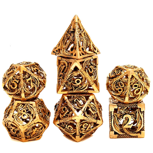 Hollow Metal Dice Set DND Octopus Polyhedron Dice RPG Board Game Pathfinder Metal Dice D4 D6 D8 D0 D% D12 D20 Dice