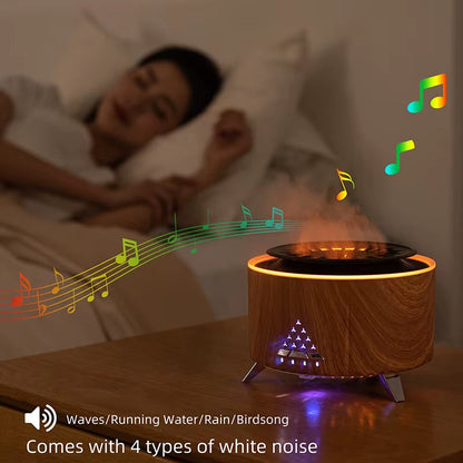 Volcano Flame Air Humidifier - Sleep Aid White Noise Bluetooth Speaker Essential Oil Diffuser Bedroom Humidifier with Remote